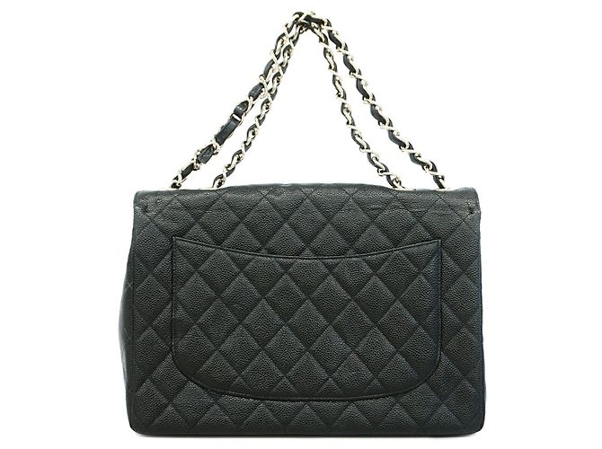 Chanel Black Grained Calfskin Shoulder Bag - view 11
