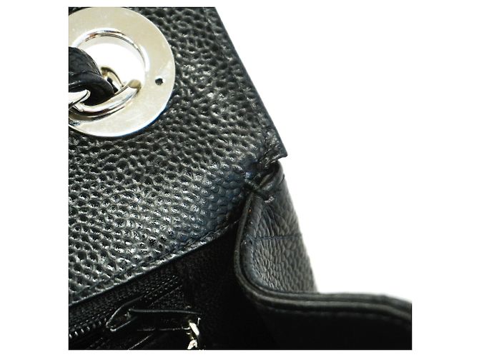 Chanel Black Grained Calfskin Shoulder Bag - view 6