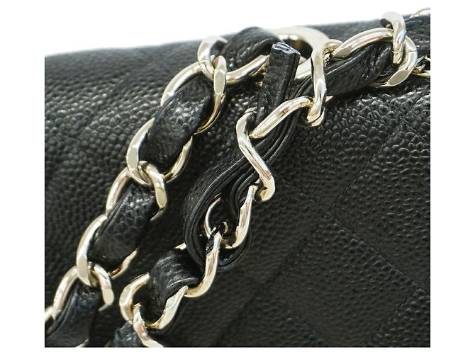 Chanel Black Grained Calfskin Shoulder Bag - view 8