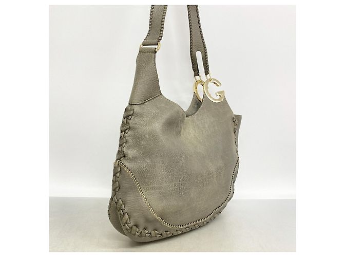 Bolsa de ombro Gucci em couro cinza - vista 2