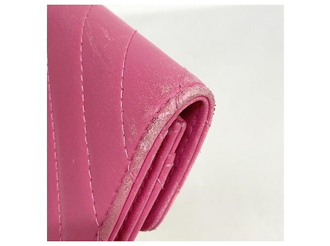Tarjetero Chanel de piel de cordero rosa - vista 5