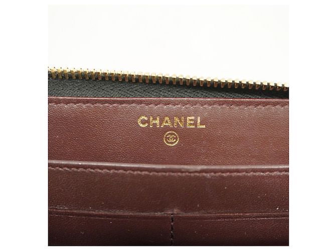 Chanel Lange Geldbörse Schwarz Lammleder - Ansicht 4
