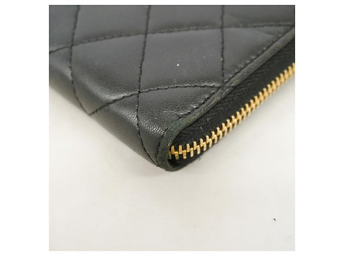 Chanel Lange Geldbörse Schwarz Lammleder - Ansicht 5