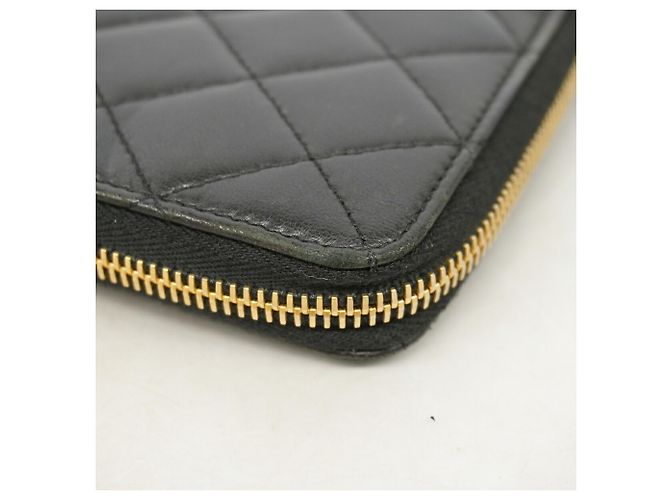 Chanel Lange Geldbörse Schwarz Lammleder - Ansicht 6