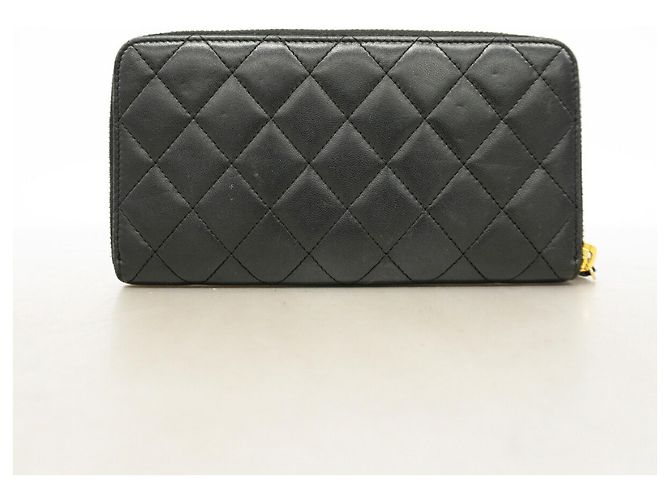 Chanel Lange Geldbörse Schwarz Lammleder - Ansicht 8