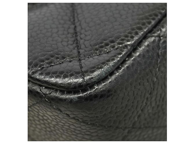 Borsa a tracolla Chanel in vitello grana nera Nero - vista 6