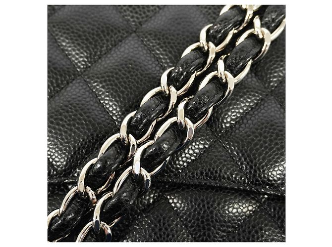 Borsa a tracolla Chanel in vitello grana nera Nero - vista 7