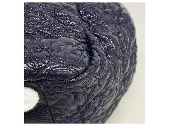 Borsa a tracolla Chanel in pelle blu navy - vista 6