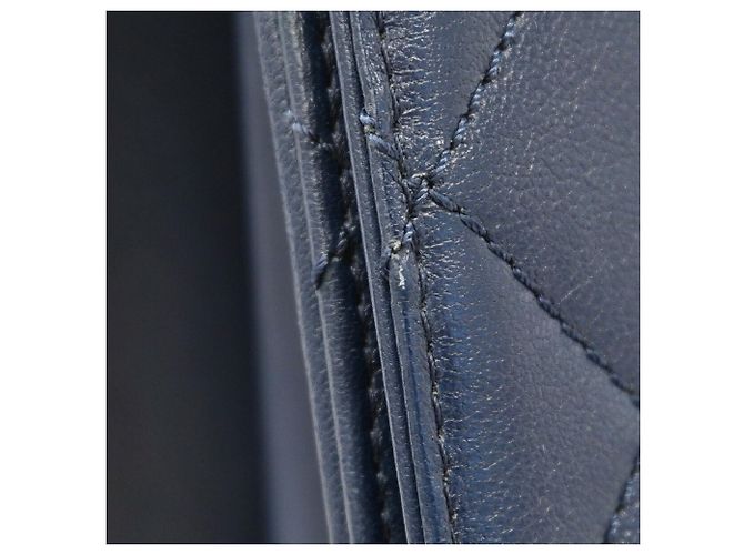 Chanel Matelassé Schultertasche Marineblau - Ansicht 7