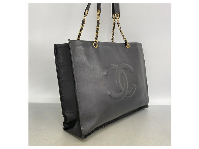 Borsa Tote Chanel in vitello grana nera Nero - vista 2