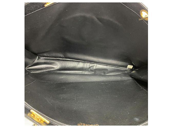 Borsa Tote Chanel in vitello grana nera Nero - vista 4