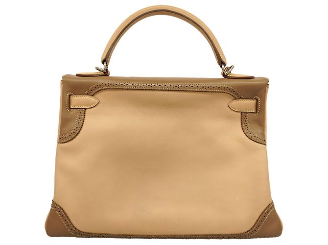 Hermès Borsa Hermes Kelly 32 in pelle Swift Taupe - vista 12