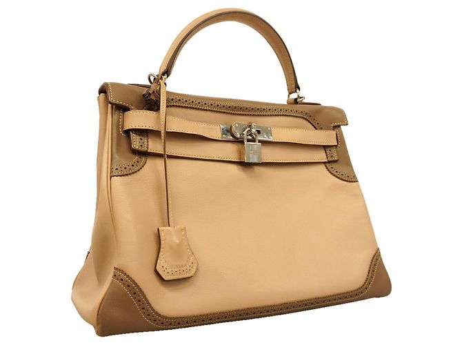 Hermès Borsa Hermes Kelly 32 in pelle Swift Taupe - vista 2