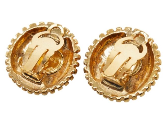 Orecchini rotondi vintage Chanel Coco Mark D'oro - vista 4
