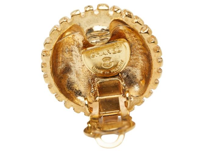 Orecchini rotondi vintage Chanel Coco Mark D'oro - vista 5