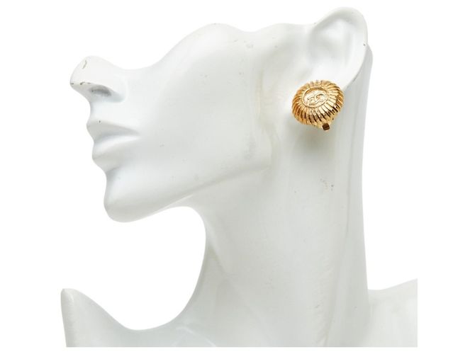Orecchini rotondi vintage Chanel Coco Mark D'oro - vista 6