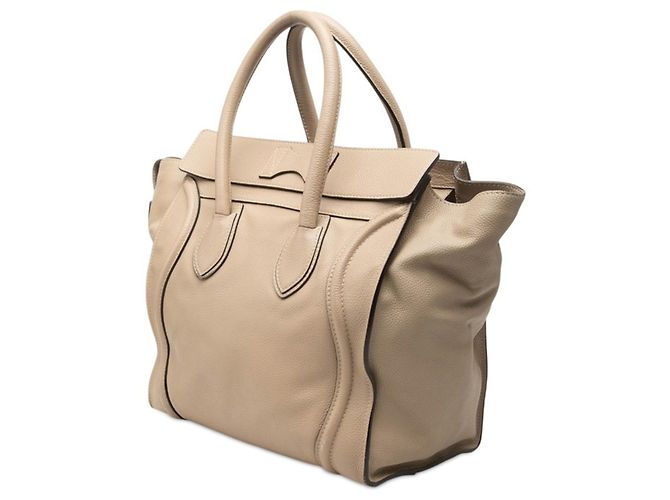Céline Borsa a mano Celine Luggage Mini Shopper Beige - vista 2