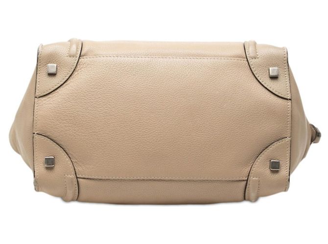 Céline Borsa a mano Celine Luggage Mini Shopper Beige - vista 3