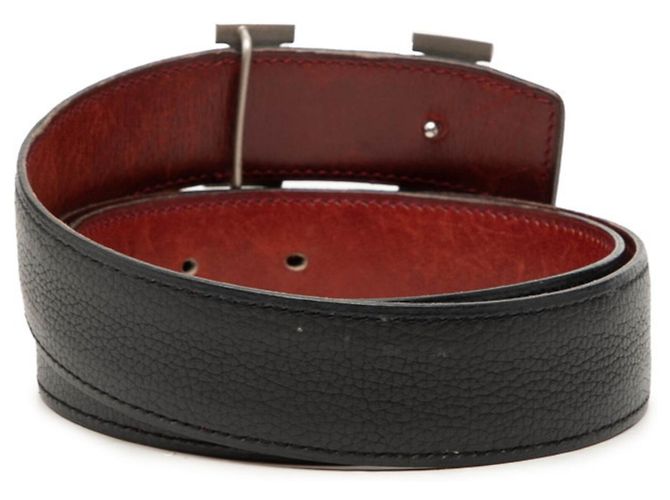 Hermès Hermes Constance Wendelgürtel mit Logo-Schnalle Braun Schwarz Silber - Ansicht 3
