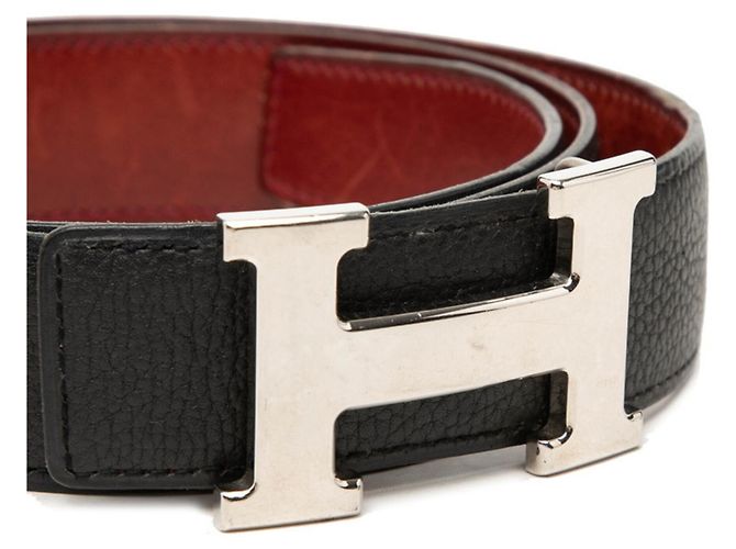 Hermès Hermes Constance Wendelgürtel mit Logo-Schnalle Braun Schwarz Silber - Ansicht 4