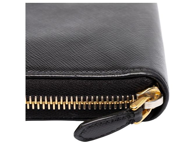 Prada Saffiano Langes Portemonnaie Schwarz - Ansicht 3
