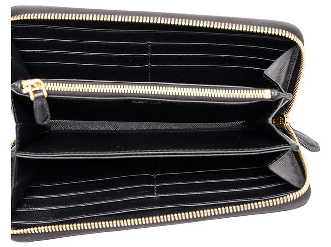Prada Saffiano Langes Portemonnaie Schwarz - Ansicht 4