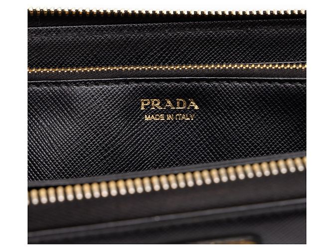Prada Saffiano Langes Portemonnaie Schwarz - Ansicht 6