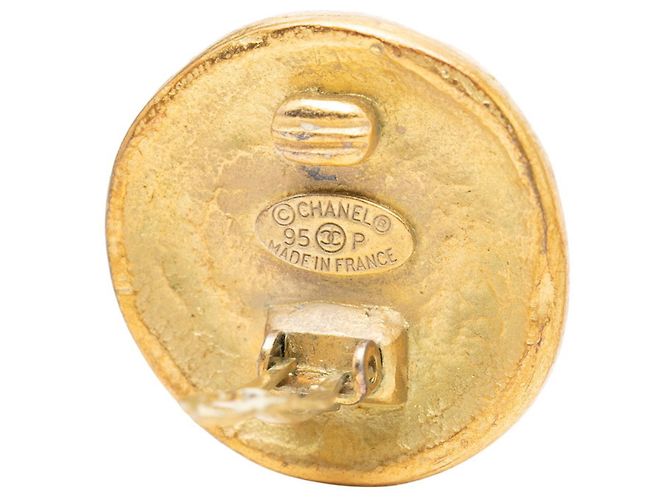 Boucles d'oreilles clips Chanel Vintage Gold Doré - vue 3