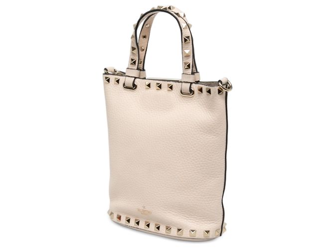 Borsa a secchiello Valentino Rockstud in pelle bianca Bianco Crudo - vista 2