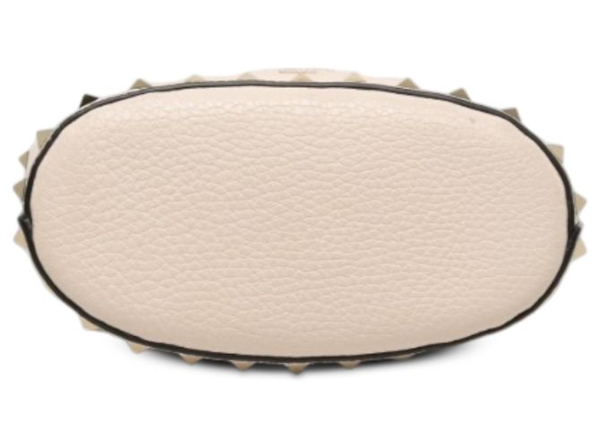 Borsa a secchiello Valentino Rockstud in pelle bianca Bianco Crudo - vista 3