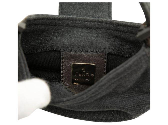 Fendi Mini Croissant Handtasche aus Wolle grau - Ansicht 5