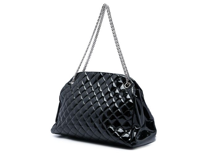 Borsa Bowling Just Mademoiselle Chanel in vernice matelassé nera Large - vista 2