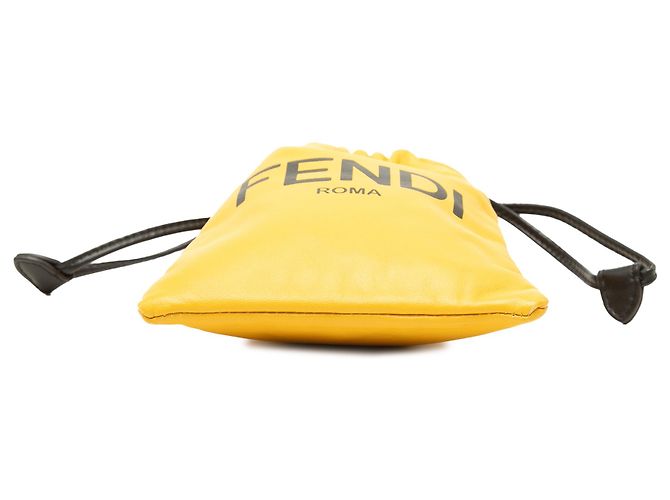 Custodia per telefono Fendi in nappa gialla con logo Giallo - vista 3