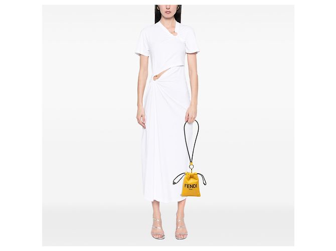 Custodia per telefono Fendi in nappa gialla con logo Giallo - vista 6
