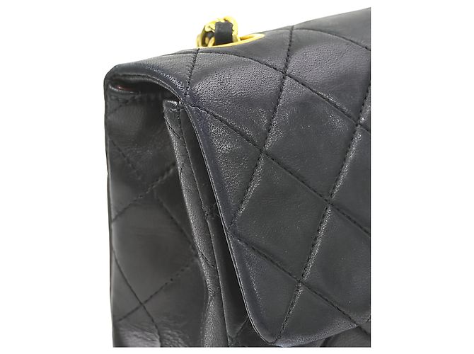 Chanel Black Small Square Quilted Lambskin Flap Nero - vista 10