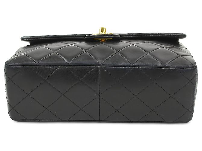 Chanel Black Small Square Quilted Lambskin Flap Nero - vista 3