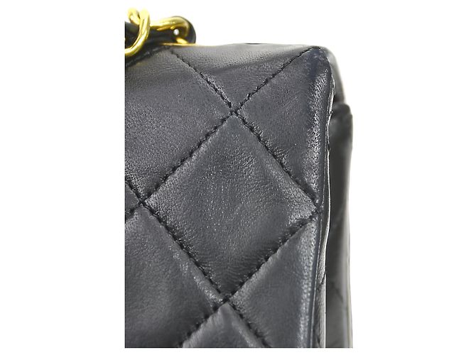 Chanel Black Small Square Quilted Lambskin Flap Nero - vista 8