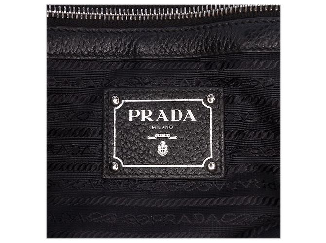 Tote Prada in Vitello Daino Nero con Zip Laterale - vista 5