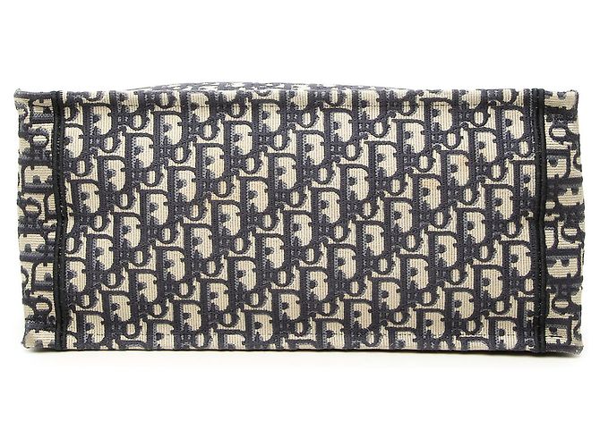 Dior Blue Medium Book Tote aus bestickter Oblique Canvas Blau Marineblau - Ansicht 3
