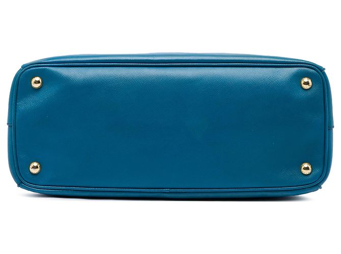 Borsa Tote Prada Blue Medium Saffiano Lux Zip - vista 3