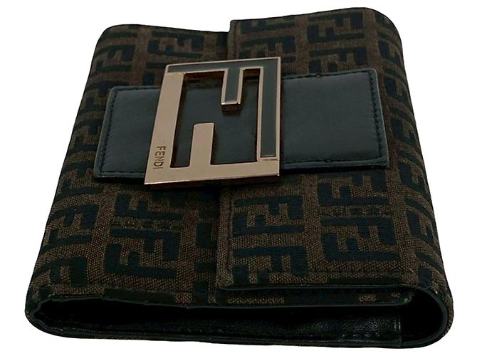 Fendi Brown Zucchino Canvas Trifold Geldbörse Braun - Ansicht 8