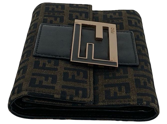 Fendi Brown Zucchino Canvas Trifold Geldbörse Braun - Ansicht 9