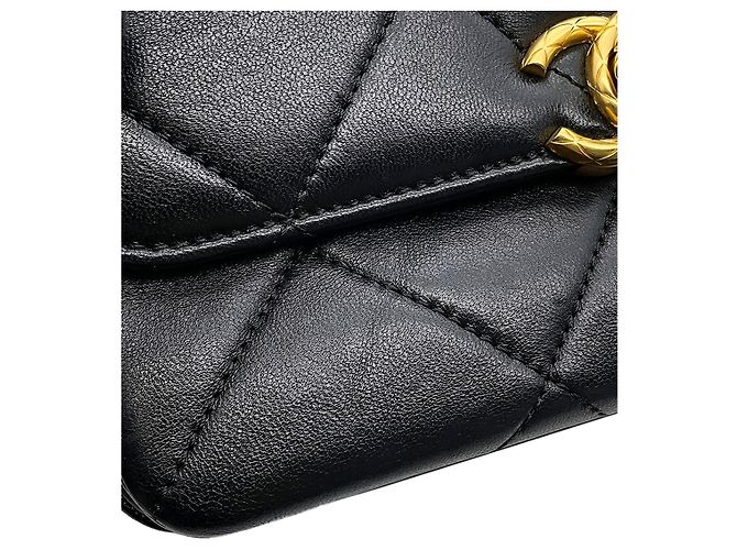 Chanel Black Mini CC Quilted Lambskin Logo Chain Flap Nero - vista 9