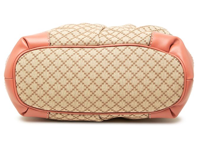 Borsa Satchel Gucci Beige Diamante Canvas Sukey - vista 3