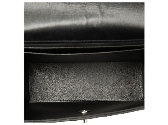 Chanel Black CC Quilted Caviar Top Handle Flap Preto - vista 4