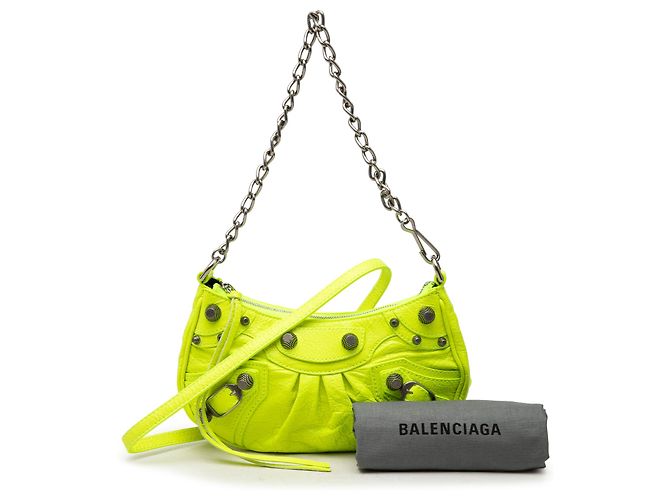 Balenciaga Mini Leather Motocross Le Cagole Verde - vista 7