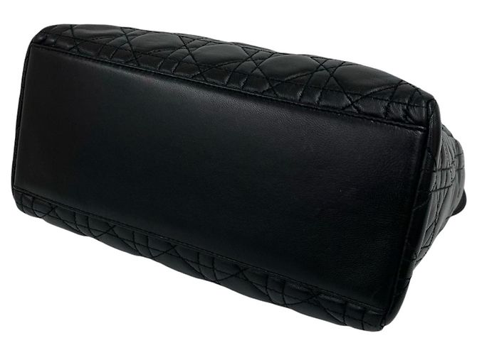 Dior Black Medium Lambskin Cannage Lady Dior Nero - vista 6