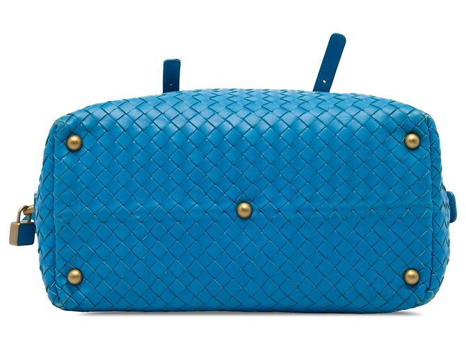 Borsa Boston Bottega Veneta in Nappa Intrecciato blu - vista 3