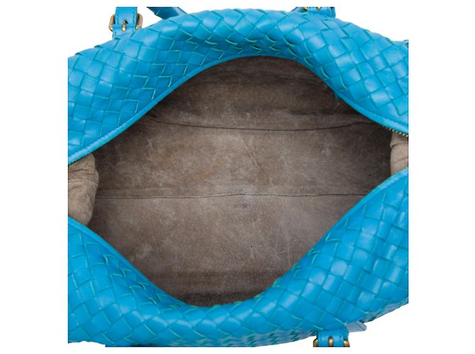 Borsa Boston Bottega Veneta in Nappa Intrecciato blu - vista 4
