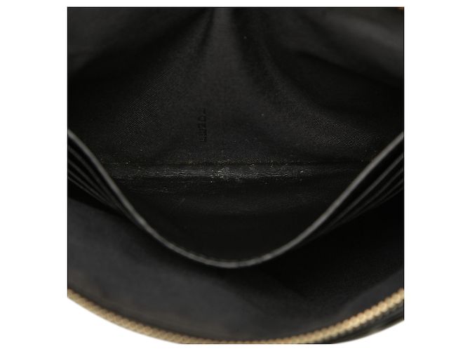 Clutch Fendi FF 1974 in pelle goffrata nera - vista 5